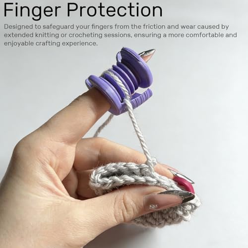 Adjustable Crochet Tension Ring for Finger - 3 Pack Yarn Rings, Opening Design, Multi- Yarn Splitter, Essential Knitting and Crocheting Accessory