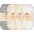 JubileeYarn Bamboo Cotton Sport Yarn - 50g/Skein - Shades of White - 4 Skeins - color: Shades of White, size: 4 Skeins