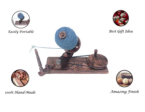 Merit wooden craft Yarn Large Ball Winder and Table Top Swift Winder Knitting and Crochet Umbrella Winder Holder Hand Operated Knitting Winding Tools Wool Winder. (Lichtenberg Winder) - color: Lichtenberg winder