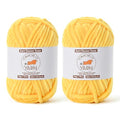2 Pack Light Yellow Fluffy Velvet Yarn for Crocheting, Chunky Chenille Baby Blanket Yarn for Crochet, Soft Fuzzy Puzzle Yarn for Knitting, (50g/1.77oz Each) Bulky Thick Amigurumi Crochet Yarns - color: 2 Light Yellow
