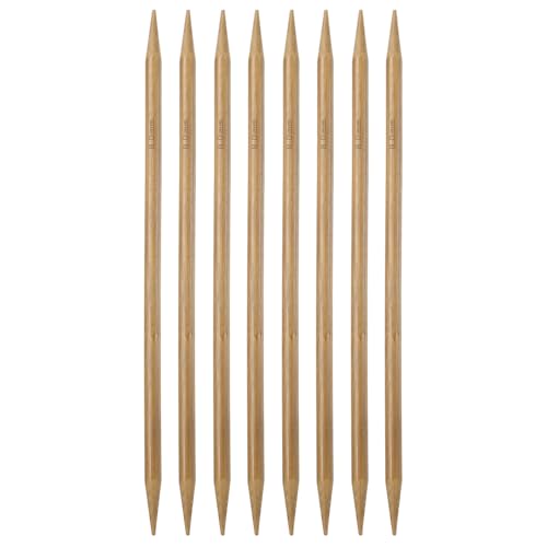 HARFINGTON 8Pcs Bamboo Knitting Needles Double Pointed Size US 11(8mm) Carbonized 10 Inch(25cm) Straight for Handmade Creative DIY Knitting Craft Yarn - size: US 11(8mm)