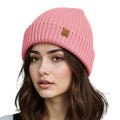 ACUSHLA Waterproof Windproof Winter Hat for Men Women Fleece-Lined Beanie - color: Pink
