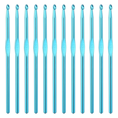 Abeillo 12PCS 5mm Crochet Hooks US Size H/8 Small Crochet Hook Set, Aluminum Crochet Needles for DIY Yarn Craft, Knitting Needles for Beginners Women Adults - color: 5mm