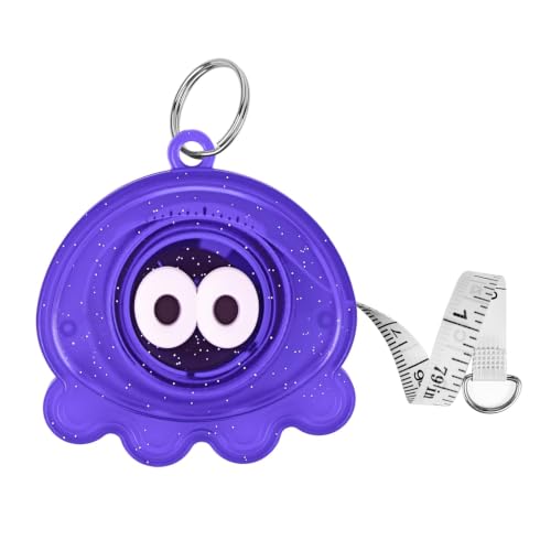 Purple Pearlescent Octopus Ret Retractable Tape Measure 2M/79Inch | Flexible, For body, For sewing, For crafts, Useful DIY, Soft ruler, Dual-sided, Pearlescent octopus - color: B1-Purple Pearlescent Octopus
