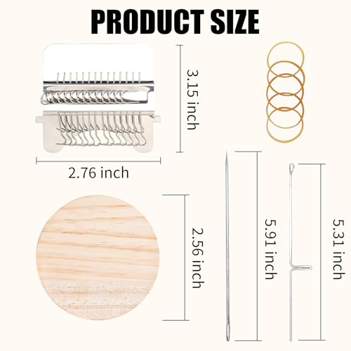 Knit Patch Kit - PatchMaker 2.0 Kit, Mini Darning Loom, Sewing Craft Supplies, Knitting Kit for Beginners, Patchwork Weaving Tool Set for Quickly Sewing Repair on Jeans, Socks and Clothes (14 Hooks) - size: 14 Hooks