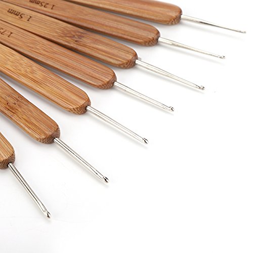 20pcs Bamboo Crochet Hooks Needles Knit Weave Craft Yarn DIY Sewing Tools Knitting Bamboo Crochet Hook Set with Case DIY Tools