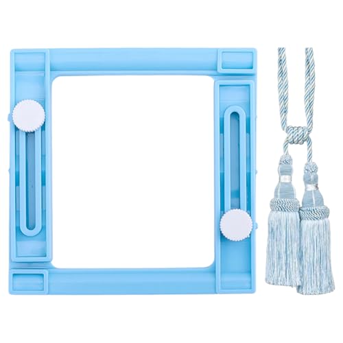 1 Pc Tassel Maker Square Adjustable Plastic Tassel Maker 3.54x3.5x0.67 Inch Portable Handmade Yarn Tassels Tool for Handmade Jewelry Home Decor Light Sky Blue