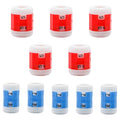 JAKOUE 10 Pcs Knitting and Crochet Row Counter Ring | Manual 2 Digit Dial, Slips on Needles, ABS Plastic, Red and Blue