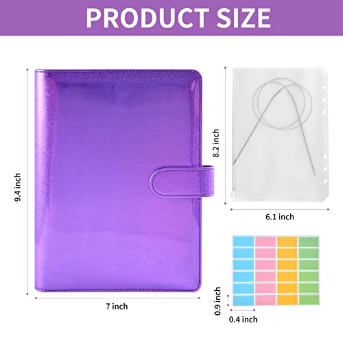 Knitting Needle Case Set Circular Knitting Needle Case Knitting Needle Storage 1 pcs Macaron Cover 10 pcs Binder Pockets 48 pcs Label Paper for Collecting Sorting