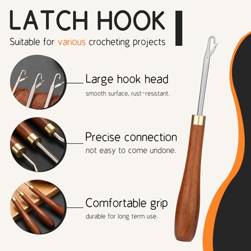 Giwrmu Latch Hook Tool, Straight Latch Hooks, Rug Hook (Type 2) | Crochet Needle for Hair, Hair Crochet Hook, Crochet Rug, Micro Braids, Hair Extension, Carpet Crafts - color: Type 2, size: Straight Hook