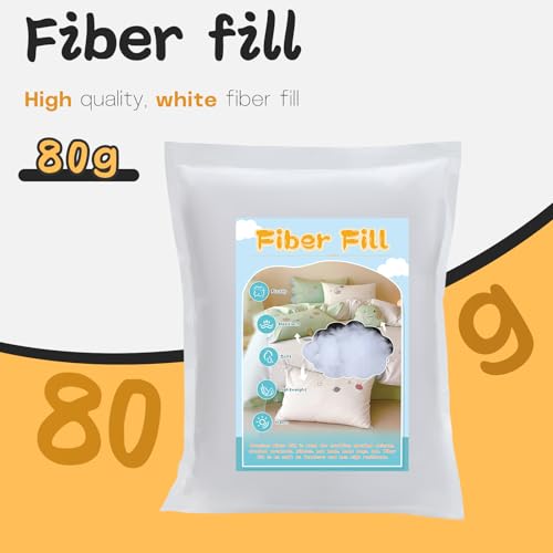 LUNARM Polyfill Stuffing Fiber Fill 2.82oz/80g Pillow Stuffing | High Resilience Polyfill Polyester Stuffing, Stuffed Animals, Crochet Small Handicrafts Projects, Machine Washable No Clump - size: 80g/2.8oz