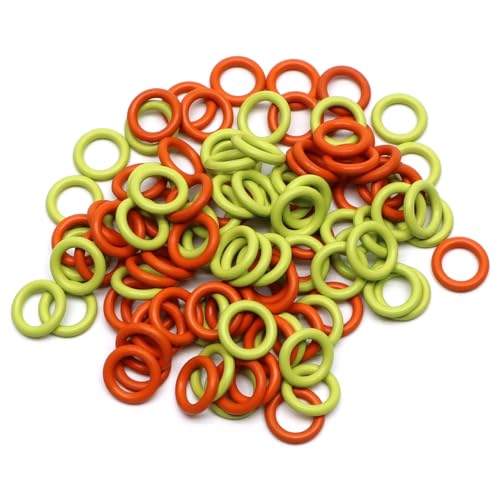 (100 Pack) Soft Stitch Ring Markers for Knitting and Crochet - Flexible, Snag-Free Rubber Stitch Markers (Small Size for Needle Sizes 0-8, Orange & Yellow) - size: Small (Needle 0-8), Orange & Yellow