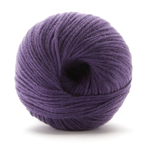 Loops & Threads Luxe Merino Solid Yarn - Yarn for Knitting, Crochet, Weaving, and Arts & Crafts - Purple, Wool Blend, 5.3 oz - color: Purple