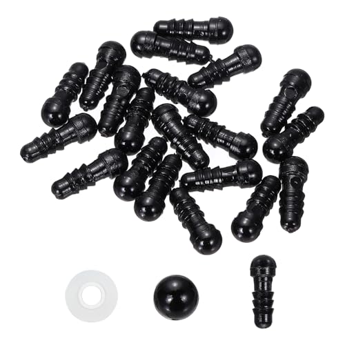 PATIKIL 5mm Safety Eyes, 30 Pcs Plastic Craft Eyes with Protective Film with Washers for Stuffed Animals Crochet Toys Dolls DIY Craft Making, Black - size: 5mm