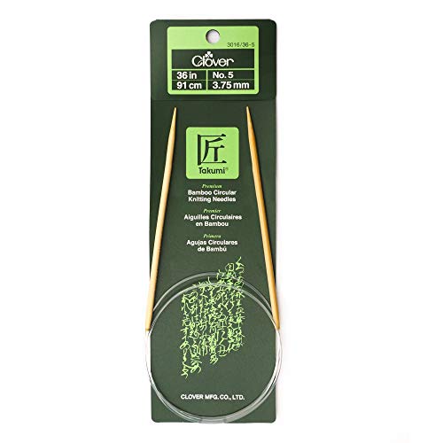 Clover 3016/36-05 Takumi Bamboo Circular 36-Inch Knitting Needles, Size 5