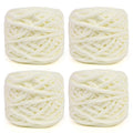 Super Bulky Chenille Yarn for Crocheting – 4 Pack of 100g/3.5oz, CYC #6 Super Bulky Weight Rope-Like Chunky Yarn, Fuzzy Matte Thick for Crocheting Blankets, Bags & Rugs (Cream White) - color: Cream White