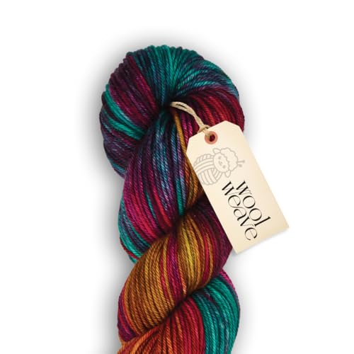 Woolweave Worsted Weight Yarn - 100% Extrafine Merino Wool Yarn for Knitting & Crocheting - Hand Dyed, Ultra-Soft & Warm - 100g Skein, 180 Yards - Machine Washable - color: Party Lights
