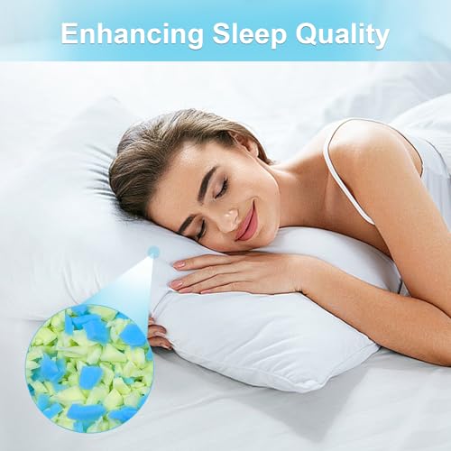 6LBS Bean Bag Filler – Shredded Memory Foam Refill | with Cooling Gel, Soft & High Resilience Foam Filling for Bean Bag Chair, Couch Cushion, Pillow, Dog Bed & DIY Crafts - color: Blue and Yellow, size: 6 LBS