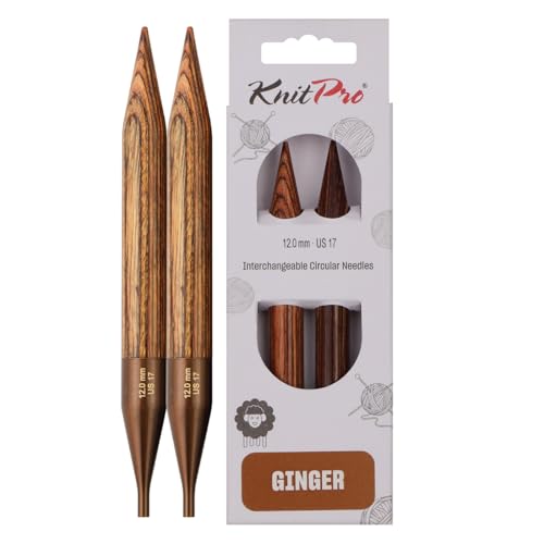 KnitPro Ginger Interchangeable Circular Needles 5" (13cm) | US Size 17 (12mm) - size: US 17 (12mm)