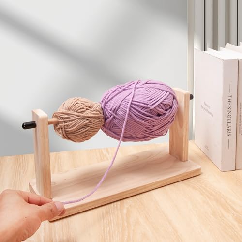 MARKVILLE 13" Wooden Yarn Holder for Crocheting & Knitting Accessories | Yarn Dispenser Ribbon Holder Organizer Rack, Large Skein Small Yarn Ball Holder Fabric Ribbon Storage Arts & Crafts Supplies