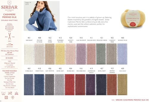 Sirdar Cashmere Merino Silk DK - Soft Pewter (406) - 50g - color: Soft Pewter (# 406)