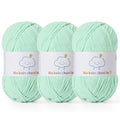 Fluffy Chenille Yarn for Crocheting，Baby Yarn for Crocheting Soft，3 Pack of 100g/3.5oz Velvet Amigurumi Yarn ，Fingering Weight Yarns for Crocheting Baby Blankets、DIY Craft.(3 Aqua Green) - color: 3 Aqua Green