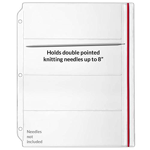 StoreSMART - Zipper Binder Page for 8" Double Pointed Knitting Needles, Holds 4 Sets - 10-Pack - DP600-4-10pack - size: 10-Pack