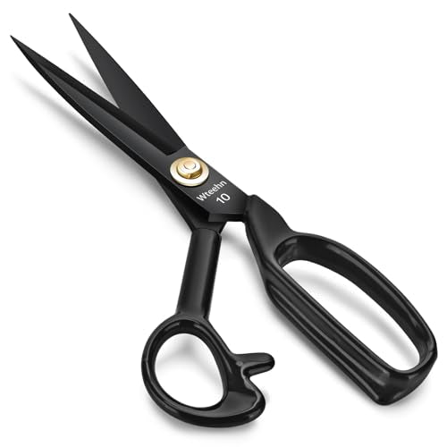 Fabric Scissors Professional, 10" Heavy Duty Sewing Scissor for Fabric Cutting, Tailor Sharp Sewing Shears for Cutting Leather craft Home Office Students Artists Dressmakers - size: 10 inch