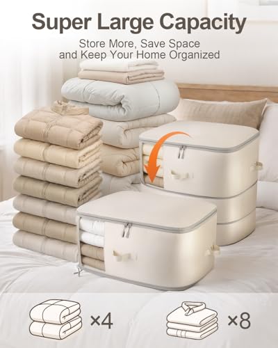 Comforter Storage Bag - 3-Layer 2-Pack Self Compression Organizer, Closet Organizers and Storage, Under Bed Space Saver, Blanket Organizer for Bedding, Pillow, Sheet, Clothes, Nursery Use - size: 3-Layer （135 L / 35.66 US Gal)