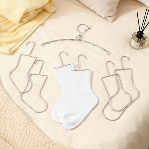 UNICRAFTALE 7Pcs 4 Styles Sock Blockers Stainless Steel Laundry Drying Hanger Rack Sock Dryings Rack Hanger for Fast Drying and Displaying Hand Knitted Socks Laundry Room Organizer - size: 27/31.9/34cm Long