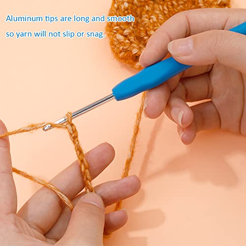 SHWAKK Crochet Hook, 4.0 mm Ergonomic Crochet Needles for Arthritic Hands | Ergonomic Crochet Hooks, Knitting Needles with Soft Handle Beginners and Experienced Hobbyists (4.0 mm) - size: 4.0mm