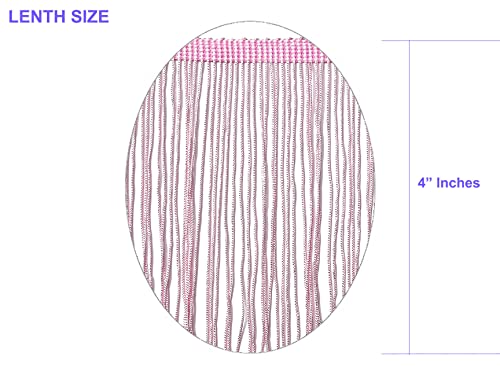 10 Yards of 4" Long Chainette Fringe Thread Yarn Tassel Trim Braid Fringe for Crafts Sewing and Decor-Baby Light Pink - color: Baby Light Pink, size: Value 10 Yards
