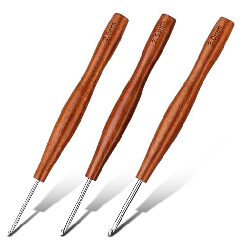 Nitlak 2/2.5/3.5mm Crochet Needles Kit, Aluminum Ergonomic Crochet Hooks | 3 Size Aluminum Ergonomic Crochet Hooks Kit for Arthritic Hands, Crochet Kit for Beginners Knitting and Weaving - size: 3 Size-2.0mm/2.5mm/3.0mm
