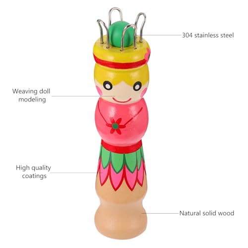 French Knitter Knitting Spool Wood Knitting Tool Wood Yarn Knitting Doll Maker Carfts Wooden Knitter with Needle | Wood Knitting Tool, Includes Needle, Works with Wool, Cotton, Silk and Synthetic Yarn, for Beginners