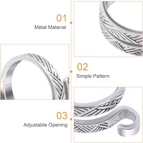 ANCIRS Knitting Crochet Loop Ring for Fingers, Adjustable Crochet Tension Ring, Metal Open Yarn Guide Finger Holders, Knitting Thimbles for Crochet- Silver - color: 1 Silver