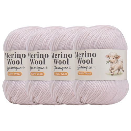 1oo% Australian Merino Wool Yarn, Sport Weight, 4 Balls – 656 Yds | Soft Merino Feel | For Knitting & Crochet | Hats, Scarves & Baby Knits ( 02 Camellia Pink ) - color: 02 Camellia Pink
