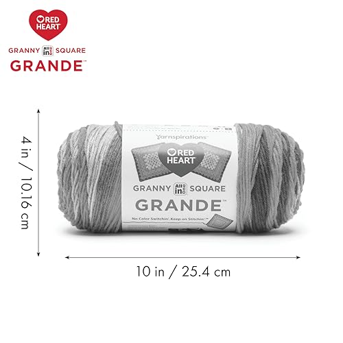Red Heart Granny Square Grande Yarn for Crocheting, Sepia Tone, 3-Pack | All In One Granny Square Grande Yarn, #4 Medium Worsted Weight 100% Acrylic, Makes 12-Inch Squares, 440 yards, 250g/8.8oz - color: Sepia Tone