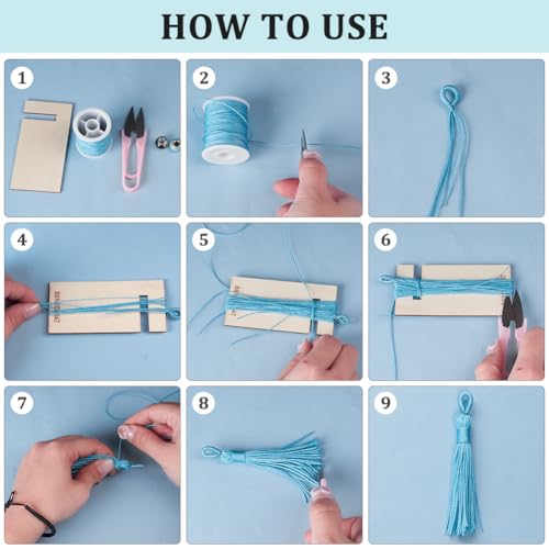 BENECREAT Wooden Tassel Maker, Rectangular Knitting Tool, Lattice Maker, Knitting Craft Tool for Tassel Lace and Knot Weaving, Handicrafts, 2 PCS/Size