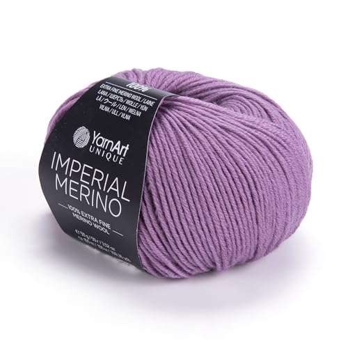 YarnArt Unique Imperial Merino Yarn - 100% Extra Fine Merino Wool, Luxurious Soft Yarn for Knitting, Crocheting, Baby Clothes, Scarves, Sweaters, 1.76 oz/50g, 109 yds (3322) - color: 3322