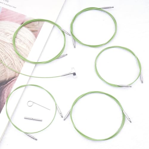 BsHooker Interchangeable Cables for Circular Knitting Needles 47.2 Inch | 360°Swivel Flexible Knitting Needles Cable - size: 47inch
