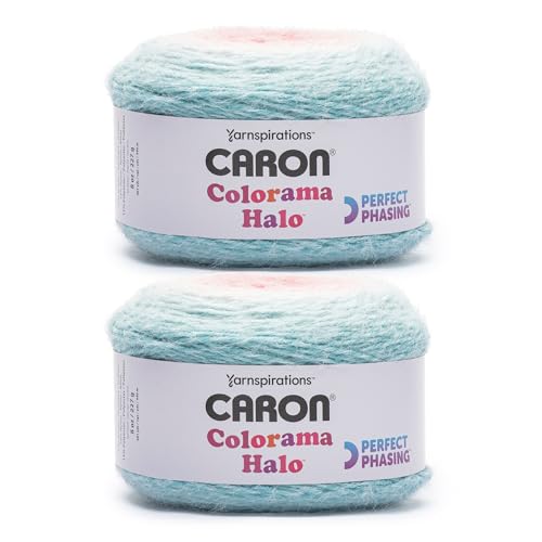 Caron Colorama Halo Cake Ombre Yarn for Crocheting, Rose Garden, 2-Pack | #5 Bulky Yarn, 71% Acrylic 18% Nylon 11% Polyester, Ombre Yarn Cake for Crochet & Knitting, 481 Yards, 227g/8oz per skein - color: ROSE GARDEN
