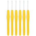 6Pcs 3.5mm Aluminum Soft Grip Rubber Ergonomic Handle Crochet Hook Knitting Needles US Size E (Size 4) for DIY Yarn Craft,Nice Gift for Women Adults Kids Children Beginners (Yellow) - size: 3.5mm