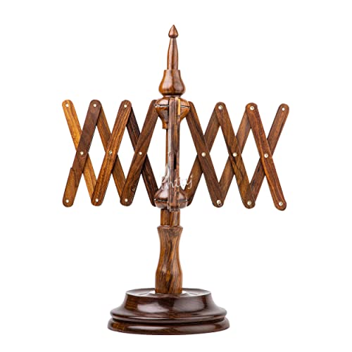 Rosewood Yarn Swift, Wooden Umbrella Hank Holder for Knitting | Umbrella swift opens to hold a full hank taut, spins freely, folds flat for storage, tabletop clamp. - color: Rosewood, size: Umbrella Swift