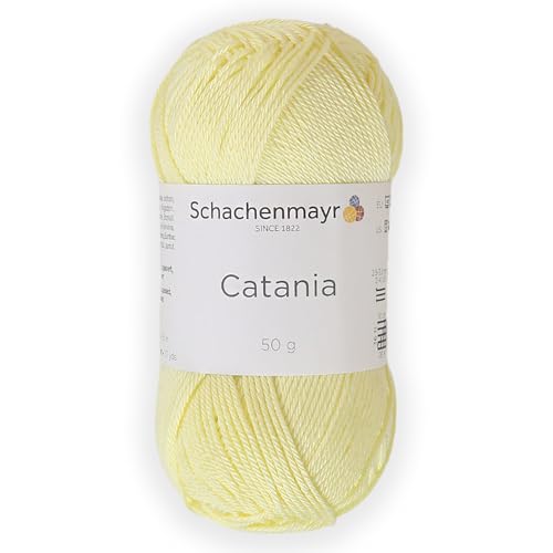 1 Skein/Pack Schachenmayr (SMC) Catania Originals Yarn, Each Ball 1.76 Oz (50gr) / 136 Yards (125 m), 100% Mercerized Cotton for Knitting and Crochet Yarn, Sport Weight, 100 - Mimosa - color: 100 - Mimosa