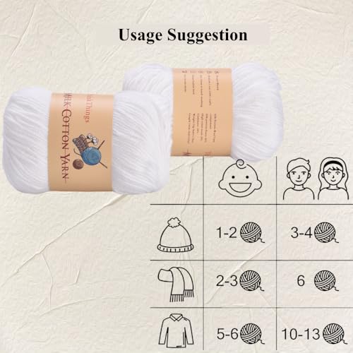 Acrylic Yarn for Crocheting Bulk, DIY Knitting Pure White Yarns, 6PLY 10Balls 17.6 Ounces Pack, Solid White Crocheting Thread, Beginner-Friendly - color: pure white