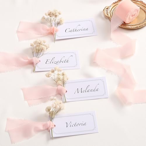 DORIS HOME Handmade Frayed Fringe Chiffon Ribbon 1" x 21Yd Pink | Fabric Ribbon, For Flower Bouquet/Gift Wrapping/Wedding Invitations/Party Decorations - color: Pink