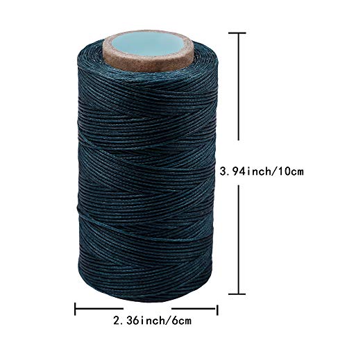 284Yards Leather Sewing Thread Waxed, Waxed Polyester Cord, Wax String | Waxed Thread for Bookbinding, Upholstery Thread Heavy Duty, Wax String for Leather Craft DIY/Bookbinding/Shoe Repairing - color: Blackish Green