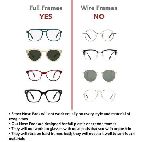 Setex Gecko Grip 1.0mm Anti Slip Nose Pads for Glasses, 5 Pair, Clear | Each Non Slip Nose Pad Has 2,500 Gecko Inspired Micro Fibers, Secures Glasses in Wet, Sweaty and Oily Conditions, Made in USA - color: 5 Clear Pairs