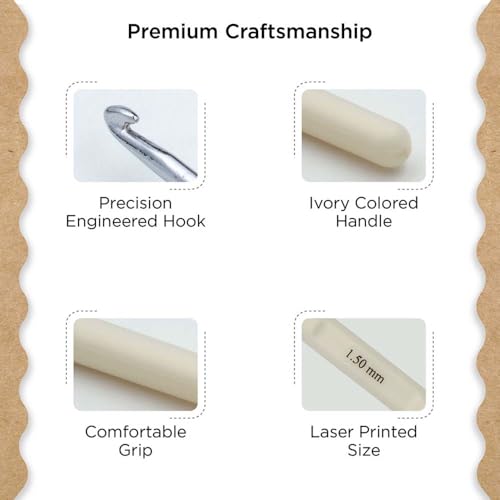 Knitter’s Pride Pearl Single-Ended Steel Crochet Hook - 1.50 mm - size: 1.50mm