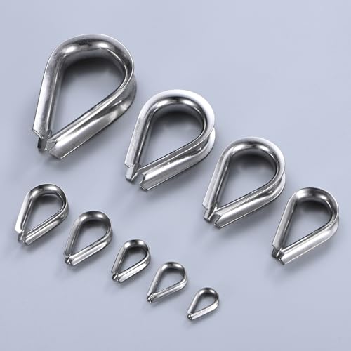 M METERXITY 10-Pack Wire Rope Thimbles, M12 Stainless Steel 12mm Rope Thimble Rigging for Diameter Cable Rigging/Sailing/Clothesline, Wire Cable Protection - size: M12